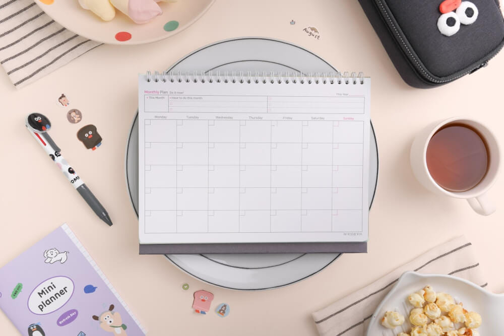 สมุดแพลนเนอร์แบบตั้งโต๊ะ Ropamoda month Desk planner สีเหลือง